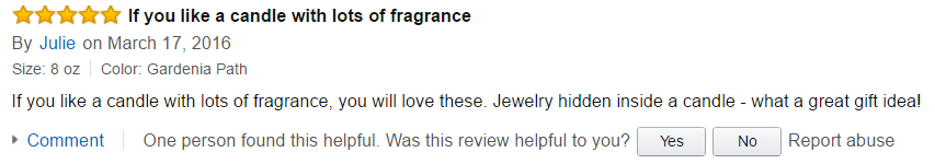 Amazon Reviews in Unrivaled Candles