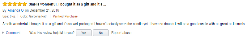 Amazon Reviews in Unrivaled Candles