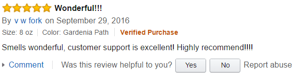 Amazon Reviews in Unrivaled Candles