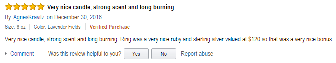 Amazon Reviews in Unrivaled Candles