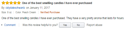 Amazon Reviews in Unrivaled Candles
